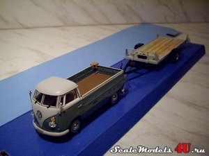 Масштабная модель автомобиля Volkswagen bull with trailer (1960) фирмы Hongwell/Cararama 1:43.