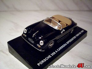 Масштабная модель автомобиля Porsche 356 Carrera Speedster 1500 GS 1955 фирмы DeAgostini 1:43.