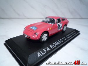 Масштабная модель автомобиля Alfa Romeo TZ Coupe des Alpes 1964 фирмы Altaya.