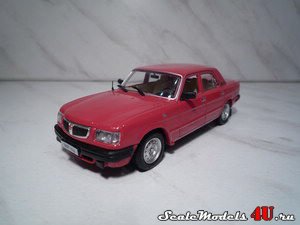 Масштабная модель автомобиля ГАЗ-3110 "Волга" (1997) красная фирмы Наш Автопром.