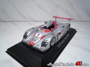 Масштабная модель автомобиля Audi R8 Infineon №1 (Le Mans 2002) фирмы Minichamps.