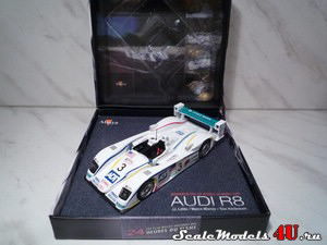 Масштабная модель автомобиля Audi R8 - Lehto, Werner, Kristensen (Le Mans 2005) (Lux Box) фирмы Altaya (Ixo).