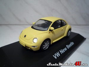 Масштабная модель автомобиля Volkswagen New Beetle (1998) фирмы Schuco.