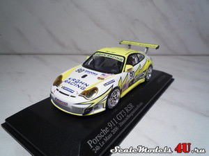 Масштабная модель автомобиля Porsche 911 GT3 RSR №90 (24-h Le Mans 2006) фирмы Minichamps.