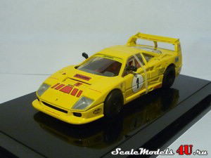 Scale model of Ferrari F40 Racing Yellow produced by Hot Wheels (Mattel).