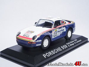 Масштабная модель автомобиля Porsche 959 Paris-Dakar (R.Metge - D.Lemoyne 1986) фирмы Altaya (Ixo).