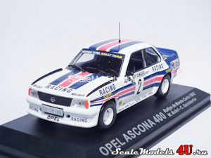 Масштабная модель автомобиля Opel Ascona 400 Rally de Monte Carlo (W.Rohrl - C.Geistdorfer 1982) фирмы Altaya (Ixo).