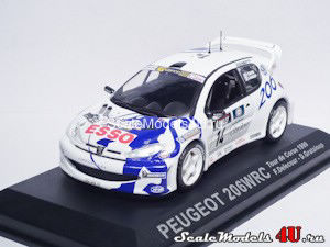 Масштабная модель автомобиля Peugeot 206 WRC Tour de Corse (F.Delecour - D.Grataloup 1999) фирмы Altaya (Ixo).