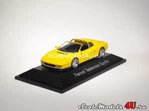 Scale model of Ferrari Testarossa Spyder Yellow produced by Herpa.