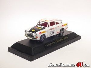 Scale model of Ford Anglia Allardette Rally #232 Martin Fox (1996) produced by Vanguards.