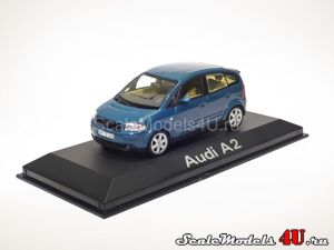 Scale model of Audi A2 Atlantic Blue (2000) produced by Minichamps.