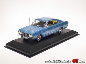 Scale model of Opel Rekord C Coupe Blue Metallic (1966) produced by Minichamps.
