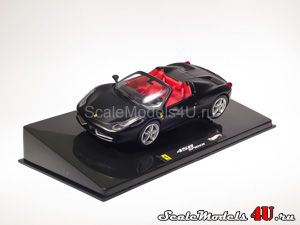 Scale model of Ferrari 458 Spider Matt Black (2011) produced by Hot Wheels (Mattel).
