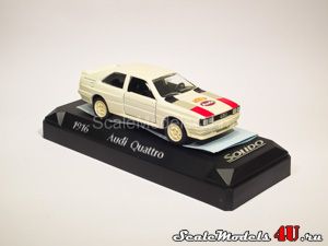 Масштабная модель автомобиля Audi Quattro Rallye Sanremo #14 (F.Pons - M.Mouton 1981) фирмы Solido.